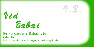 vid babai business card